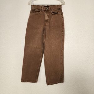 Vans Women’s Baggy Brown Jeans Size 27/14 Check-5 90s Inspired Skater Pants